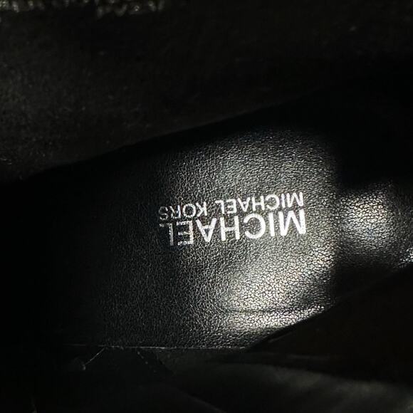 Michael Kors Porter Platform Black Suede Ankle Bootie Block Heel Boots Size 8.5 - Picture 6 of 14